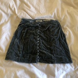 Urban Outfitters Velvet Button Skirt
